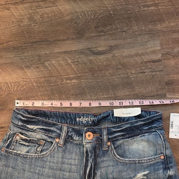 Edge Blue Jean Shorts Distressed Cut-Off Style Women's Size 10 - Picture 10 of 13